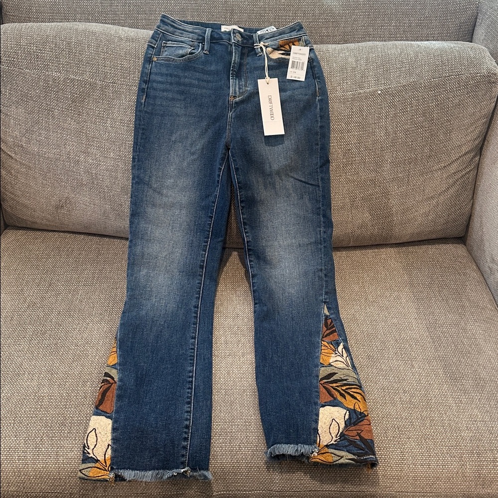 Women’s Driftwood Bohemian Floral Embroidered Denim Jeans
